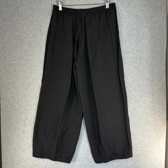 Cut Loose Black Textured Wide Barrel Leg Cropped Pants Womens Medium NWT - Picture 3 of 12